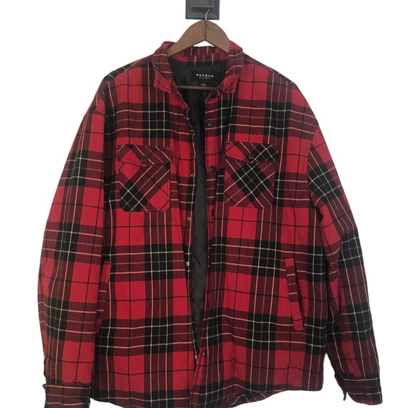 PacSun Jackets & Coats Pacsun Mens Flannel Shirt Xl Quilted Lined